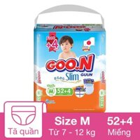 Tã quần GOO.N Slim size M 52 + 4 miếng (7 - 12 kg)