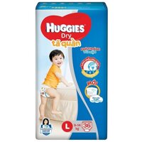 Tã Quần Huggies Dry L36 (36 Miếng) - Bao Bì Mới