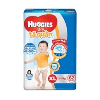 Tã quần Huggies Dry Pants gói cực đại (XL, trên 12-17kg, 62 miếng)