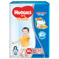 Tã quần Huggies Dry Pants (XL, 12-17kg, 34 miếng)