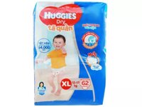 Tã quần Huggies Dry size XL 62 miếng (cho bé 12 – 17kg)