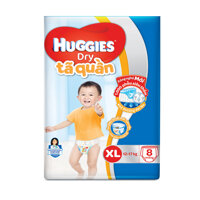 Tã Quần Huggies Dry XL 8 Miếng (12-17Kg)