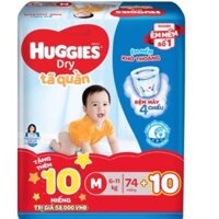 Tã Quần Huggies M74 + 10 Miếng