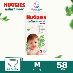 Tã quần Huggies Platinum Natural M 58 miếng (6 - 11kg)