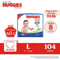 Tã quần huggies size L 104 miếng