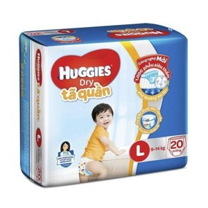 Tã quần Huggies size L 20 miếng (trẻ từ 9 - 14kg)