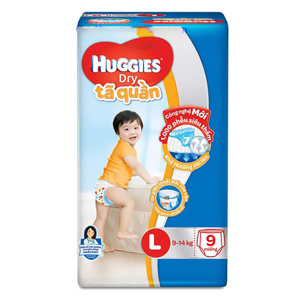 Tã quần Huggies size L 9 miếng (trẻ từ 9 - 14kg)