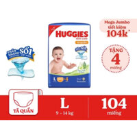 Tả quần huggies skin care size L 104 miếng