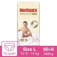 Tã quần Huggies Skin Perfect size L 60 + 6 miếng (9 - 14 kg) - Giao bao bì ngẫu nhiên