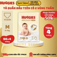 [Tã Quần] Huggies Skin Perfect Mega Jumbo bịch to size M102 miếng với 2 vùng thấm giảm kích ứng da