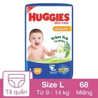 Tã quần Huggies Skincare size L 68 miếng (9 - 14 kg)