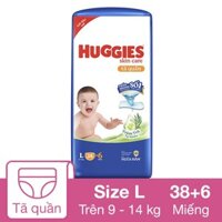 Tã quần Huggies Skincare size L 38 + 6 miếng (9 - 14 kg) - Giao bao bì ngẫu nhiên