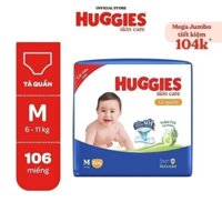 Tã quần Huggies Skincare M106/L96+8/XL84+4/XXL76+4
