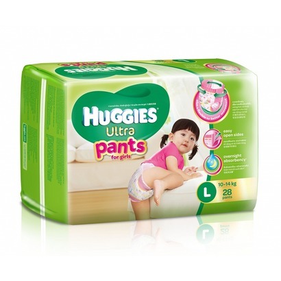 Tã quần Huggies Ultra Pants bé gái size L28 miếng (trẻ từ 10 - 14kg)