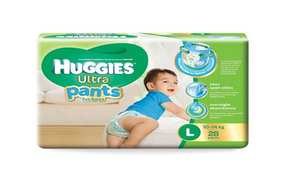 Tã quần Huggies Ultra Pants bé trai size L28 miếng (trẻ từ 10 - 14kg)