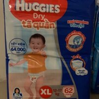 Tã quần Huggies XL62 bao bì mới (Size XL)