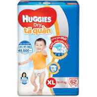 TÃ QUẦN HUGGIES XL62 (12-17kg)