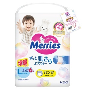Tã quần Merries size L44 miếng (trẻ từ 9 - 14kg)