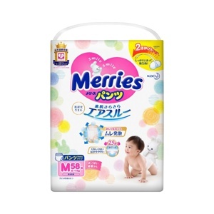 Tã quần Merries size M58 miếng (trẻ từ 6 - 11kg)