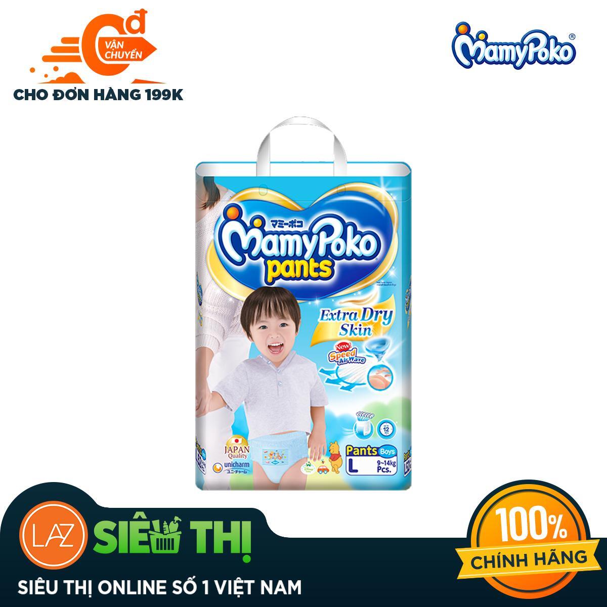 Tã quần MamyPoko Boys size L 52 miếng (trẻ từ 9 - 14kg)