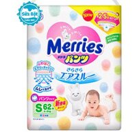 Tã quần Merries nội địa size S 62 miếng (Dành cho trẻ 4-8kg)