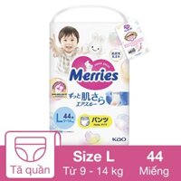 Tã quần Merries size L 44 miếng (9 - 14 kg) - Mẫu mới