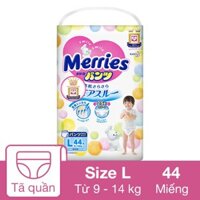 Tã quần Merries size L 44 miếng (9 - 14 kg)