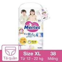 Tã quần Merries size XL 38 miếng (12 - 22 kg) - Mẫu mới