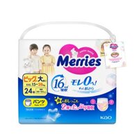 Tã quần Merries (XXL, 15-28kg, 24 miếng)