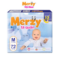 Tã Quần Merzy Cho Bé Siêu Thấm Bỉm Quần Trẻ Em Mềm Mại Khô Thoáng  Size M72, L64, XL56, XXL48