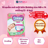 Tã quần mở một bên Bobby size NB-s 74 miếng (3 - 8 kg)