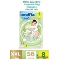 Tã quần Molfix gói Siêu tiết kiệm M76+8/L68+8/XL62+8/XXL56+8