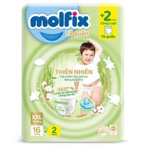 Tã quần Molfix thiên nhiên size XXL 16 miếng (cho bé 15 - 25kg)
