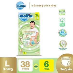 Tã quần Molfix thiên nhiên size L 38 miếng (cho bé 9 - 13kg)