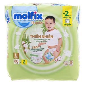 Tã quần Molfix thiên nhiên size L 20 miếng (cho bé 9 - 13kg)