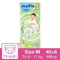 Tã quần Molfix thiên nhiên size M 40 + 6 miếng (6 - 11 kg)