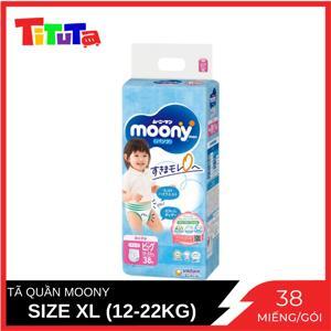 Tã quần Moony cho bé gái size XL 38 miếng (trẻ từ 12 - 17kg)