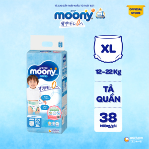 Tã quần cho bé trai Moony size XL 38 miếng (trẻ từ 12 - 17kg)