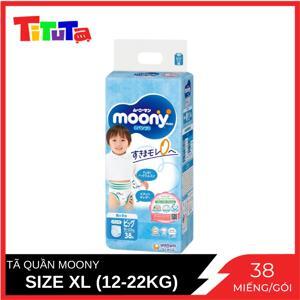Tã quần cho bé trai Moony size XL 38 miếng (trẻ từ 12 - 17kg)