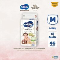 Tã quần Moony trắng size M46/L36/XL32 siêu thấm hút nhập khẩu Nhật Bản, Bỉm quần moony trắng siêu mềm thoáng