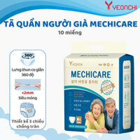 Tã quần người già Mechicare siêu mỏng, siêu mềm mại, siêu thấm hút, chống rò rỉ, lưng thun co giãn 360 độ (10 miếng)