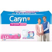 Tã quần người già, tã quần Caryn cho người già 14 miếng, Size L14 – Vòng Hông 75 – 100Cm