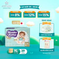 Tã quần Nhật Bản Wonder Baby, 5 lớp siêu thấm hút, size XL (39 miếng/gói), cho bé 12-17KG