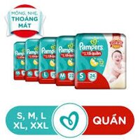 Tã Quần Pampers Baby-Dry bịch nhỏ đủ size S24/M22/L20/XL18