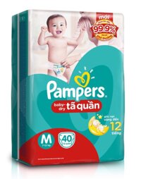 Tã quần Pampers Baby Dry size M 40 miếng (cho bé 7 - 12kg)