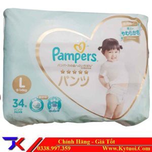 Tã quần Pampers cao cấp size L 34 miếng (cho bé 9 - 14kg)