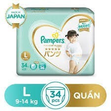 Tã quần Pampers cao cấp size L 34 miếng (cho bé 9 - 14kg)