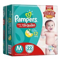 Tã Quần Pampers Size M/L/XL/XXL 22 miếng