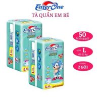 Tã quần trẻ em EnterOne Sonic size M 50 miếng (Combo 2 gói) Tả quần em bé siêu mỏng thấm hút chống hăm