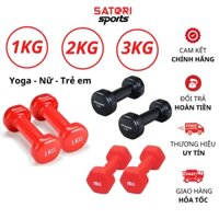 Tạ tay 1kg 2kg 3kg cho nữ , tạ tập yoga , tạ tay cao cấp cho bé tại nhà lõi thép bọc cao su - SATORI SPORT